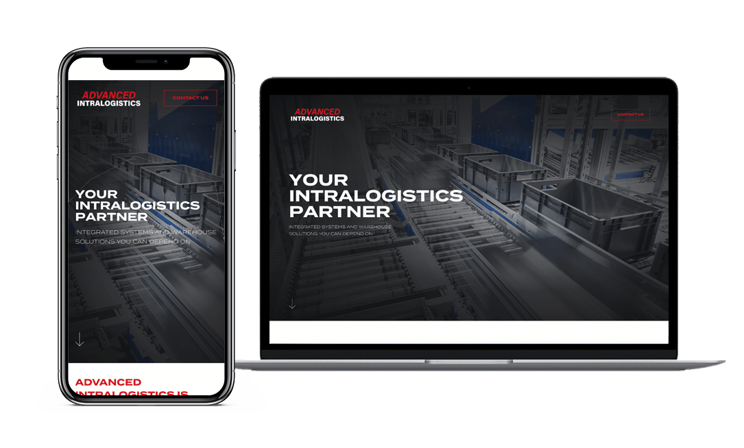 Advanced Intralogistics Website Project by Lead Gear with Mobile Responsive Design