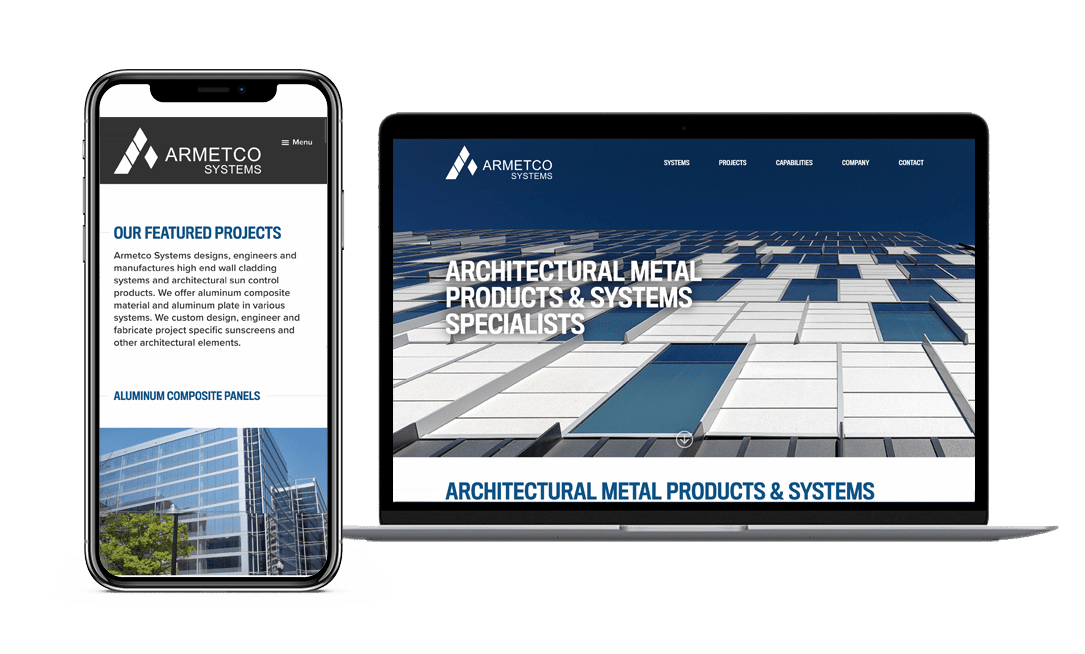 Armetco Website Project by Lead Gear with Mobile Responsive Design
