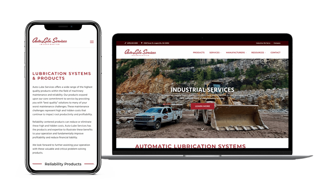 Auto Lube Services Website Project by Lead Gear with Mobile Responsive Design