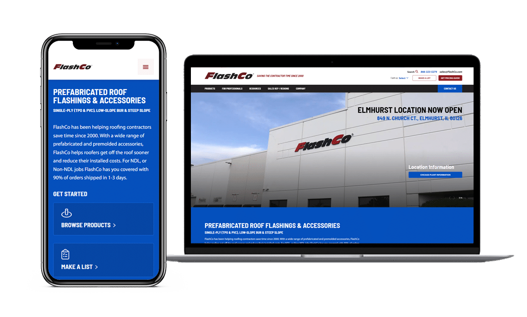 Flashco Website Project by Lead Gear with Mobile Responsive Design