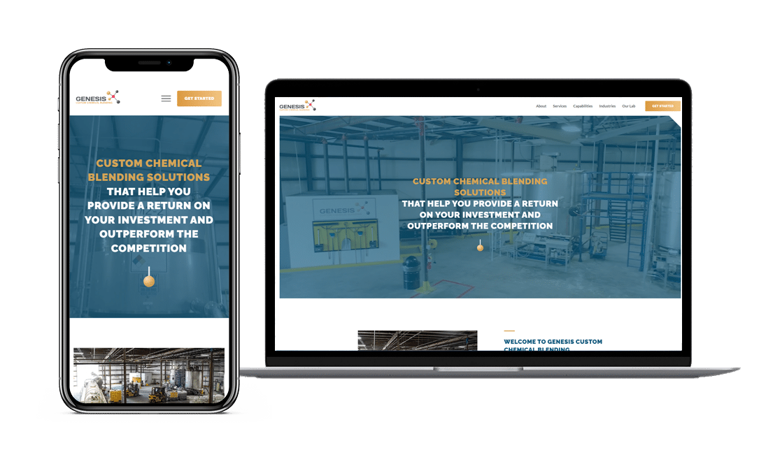 Genesis Chemical Website Project by Lead Gear with Mobile Responsive Design