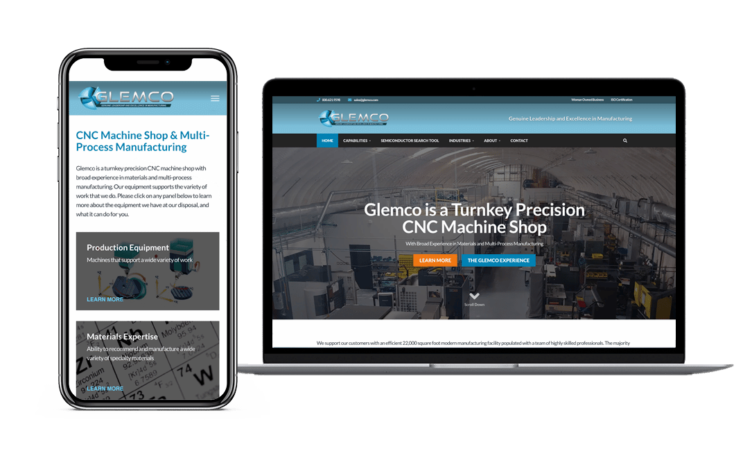 Glemco Website Project by Lead Gear with Mobile Responsive Design