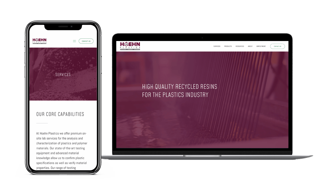 Hoehn Plastics Website Project by Lead Gear with Mobile Responsive Design
