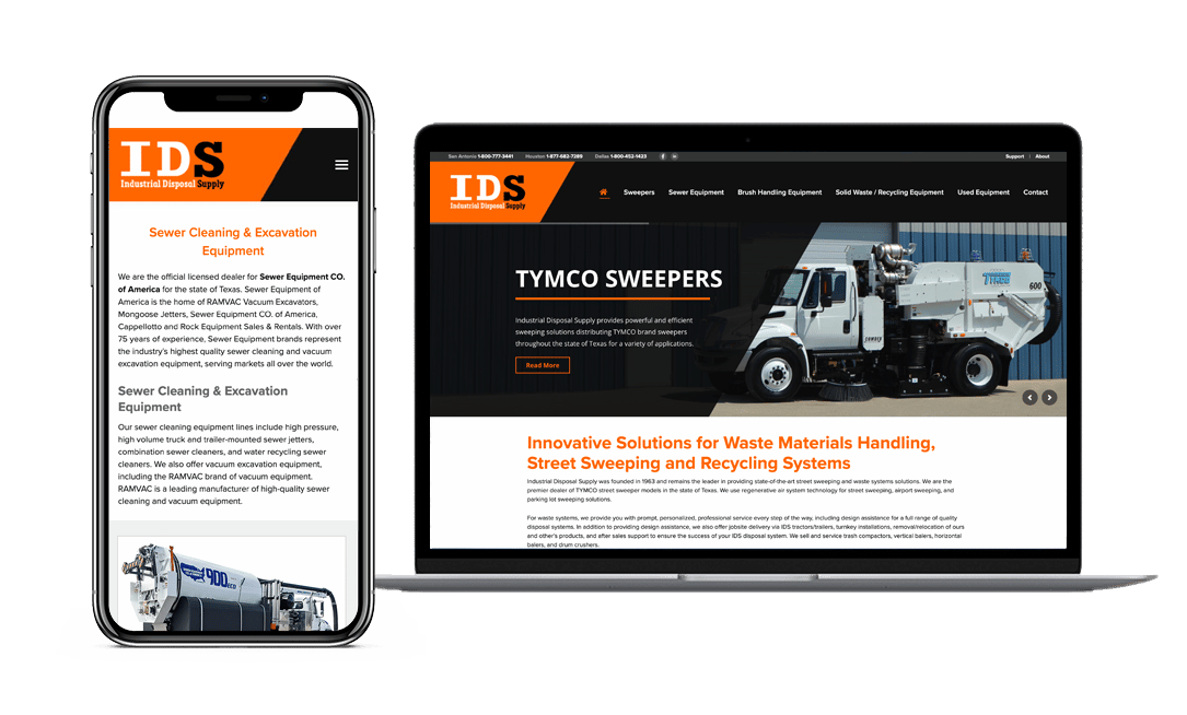 Industrial Disposal Supply Website Project by Lead Gear with Mobile Responsive Design