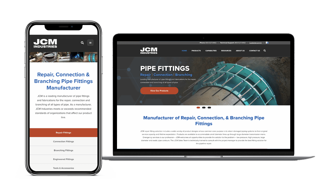 JCM Industries Website Project by Lead Gear with Mobile Responsive Design