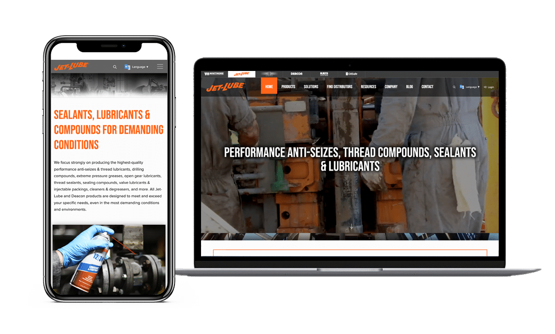 Jet-Lube Website Project by Lead Gear with Mobile Responsive Design