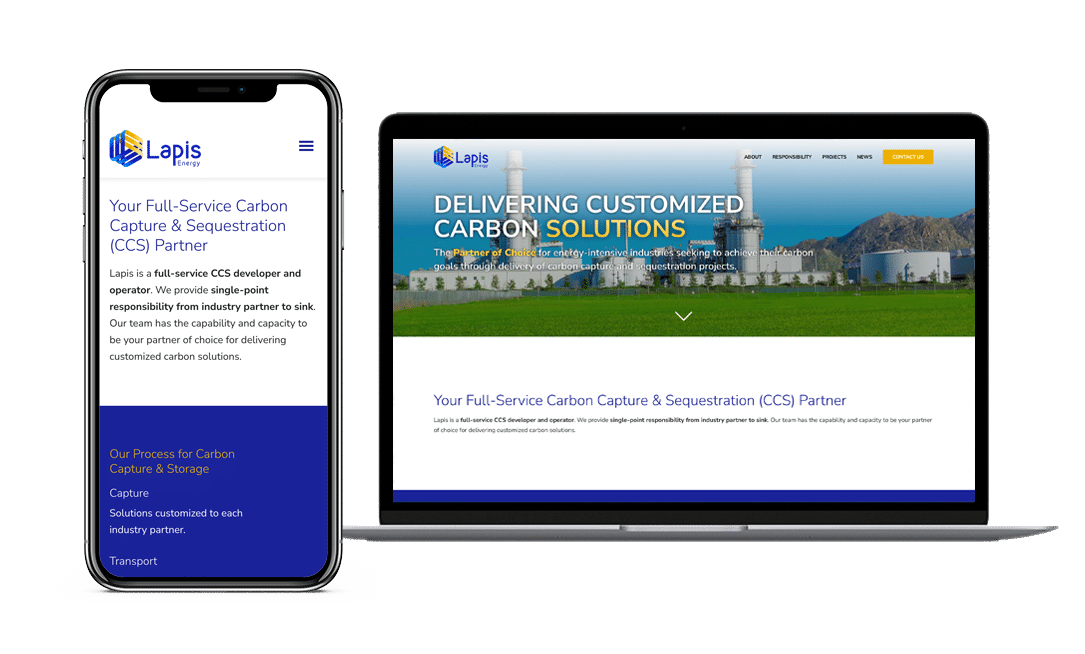 Lapis Energy Website Project by Lead Gear with Mobile Responsive Design