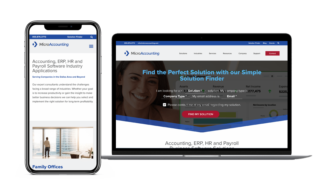 MicroAccounting Website Project by Lead Gear with Mobile Responsive Design