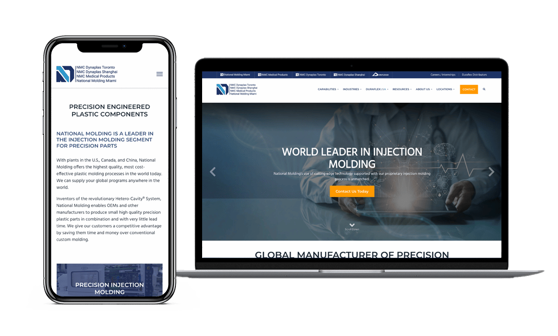 National Molding Website Project by Lead Gear with Mobile Responsive Design