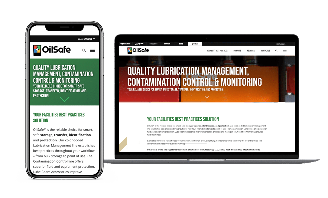 OilSafe Website Project by Lead Gear with Mobile Responsive Design