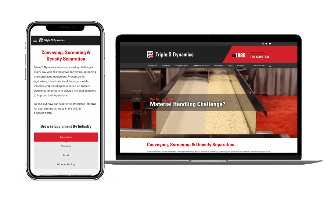 Triple/S Dynamics Website Project by Lead Gear with Mobile Responsive Design