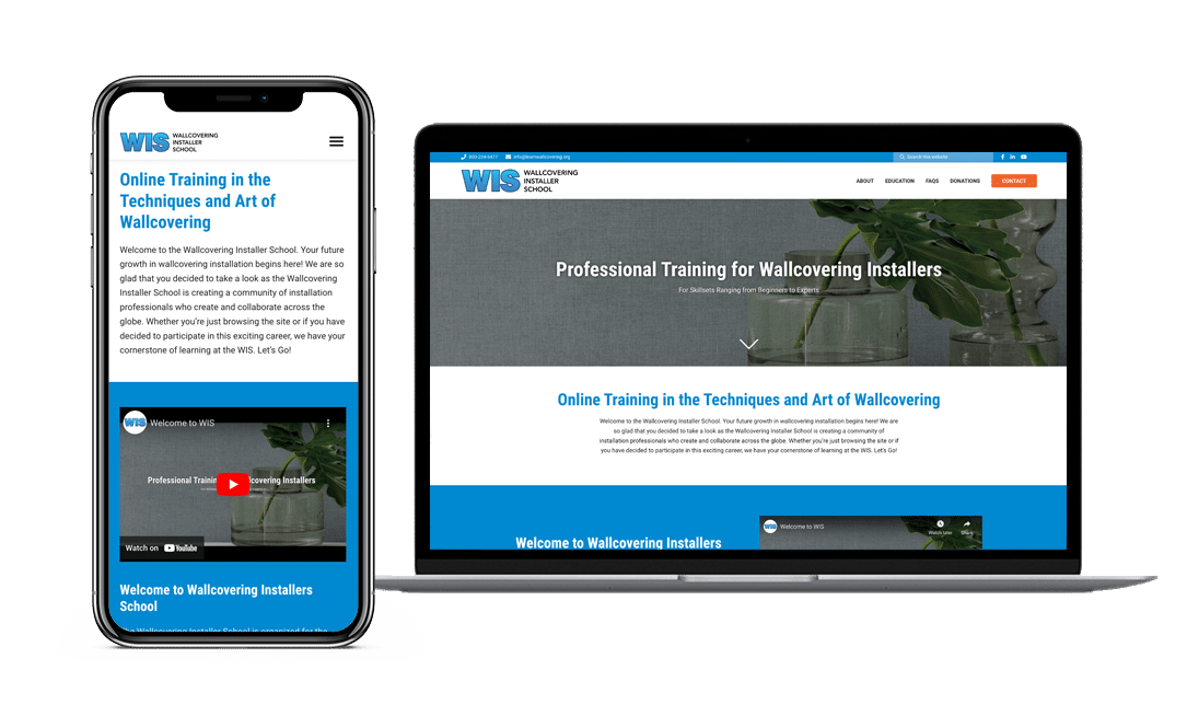 Wallcovering Installer School Website Project by Lead Gear with Mobile Responsive Design