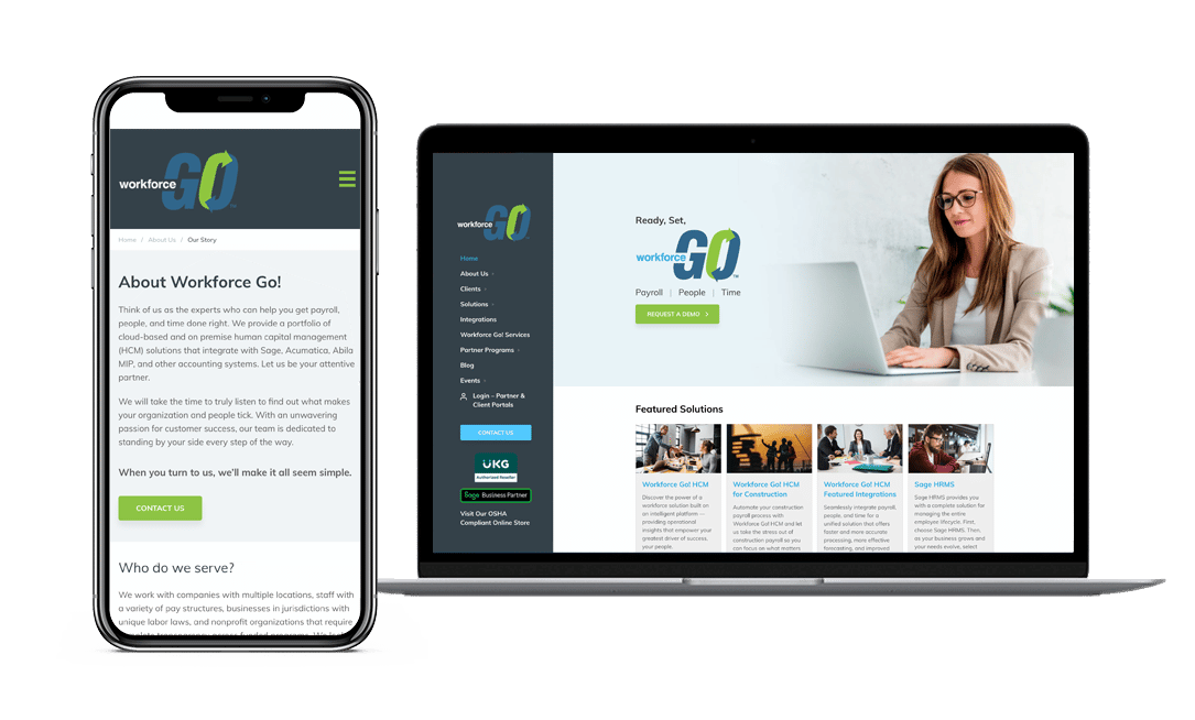 Workforce Go Website Project by Lead Gear with Mobile Responsive Design